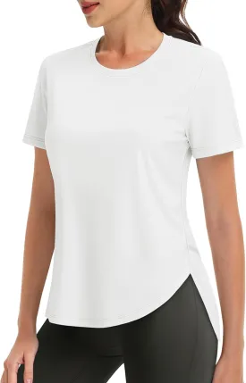 MAGCOMSEN Short Sleeve Workout Tops for Women UPF 50  Sun Protection Quick Dry Wicking T Shirt Yoga Athletic Running Gym