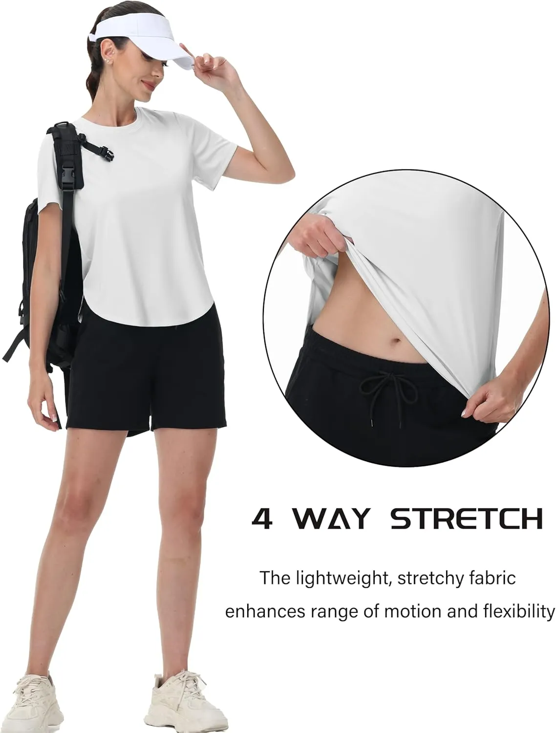 MAGCOMSEN Short Sleeve Workout Tops for Women UPF 50  Sun Protection Quick Dry Wicking T Shirt Yoga Athletic Running Gym