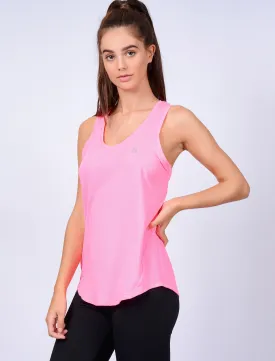 Mancuso 2 Perforated Racer Back Vest Top in Neon Pink - Tokyo Laundry Active