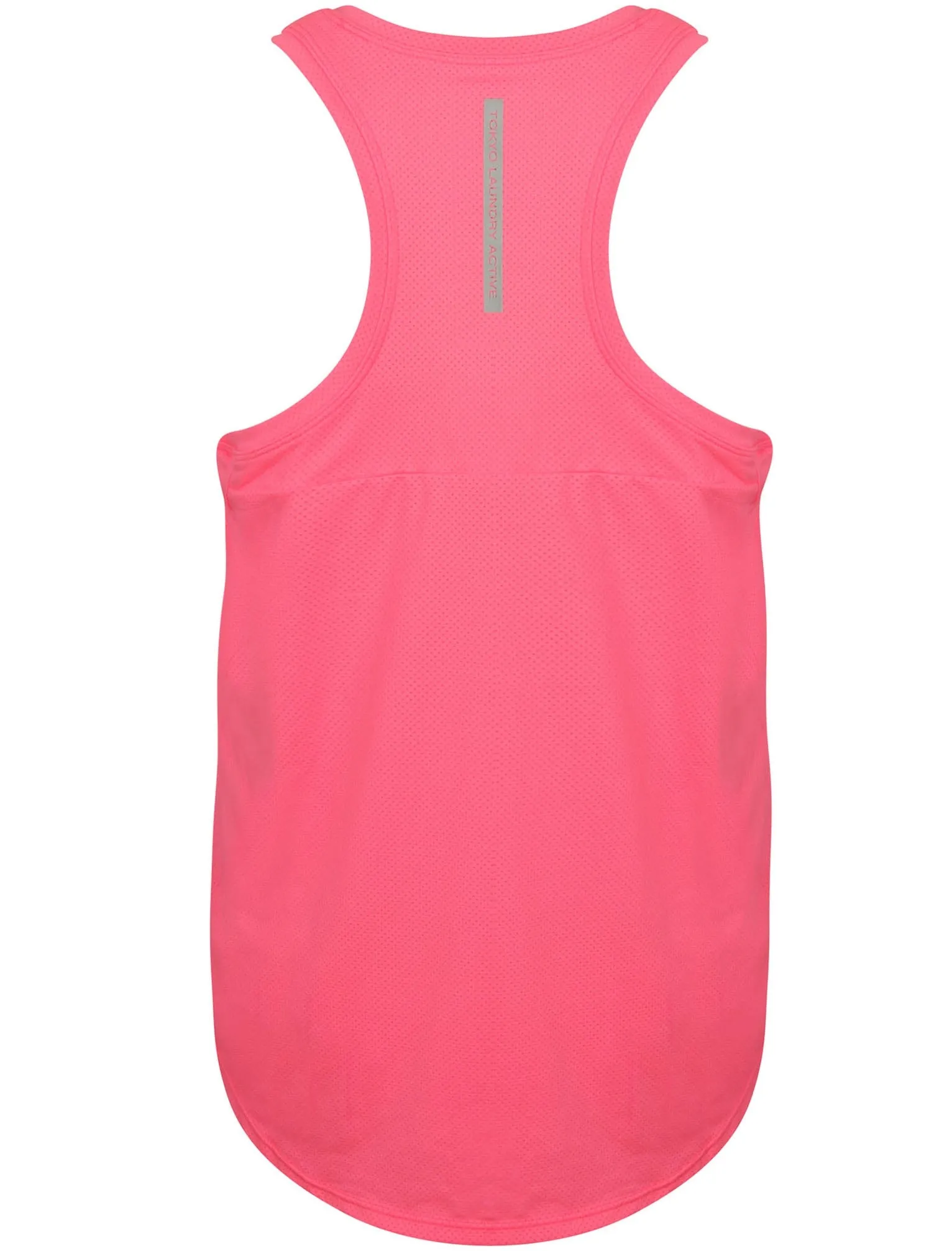 Mancuso 2 Perforated Racer Back Vest Top in Neon Pink - Tokyo Laundry Active