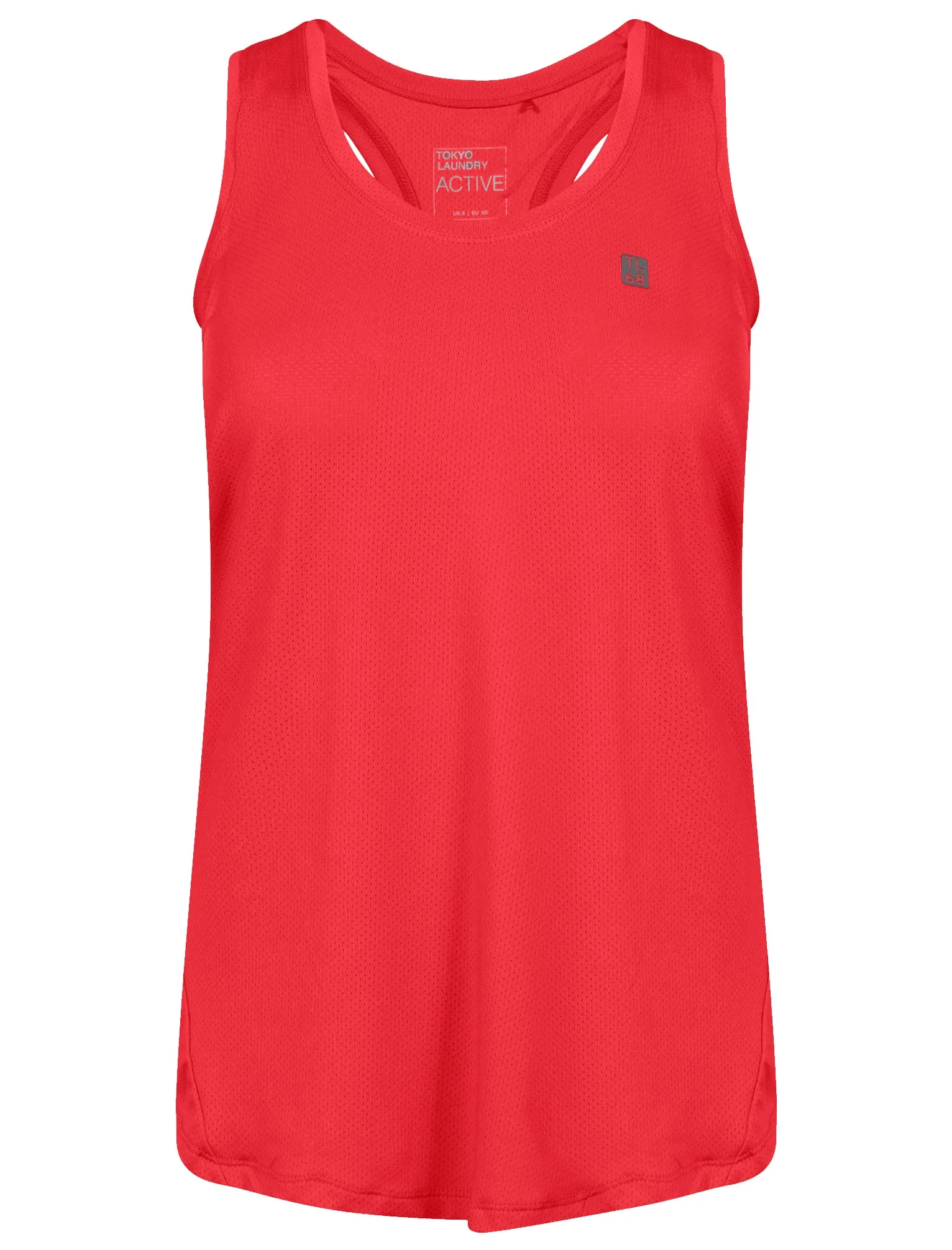 Mancuso Perforated Racer Back Vest Top in Rouge Red - Tokyo Laundry Active