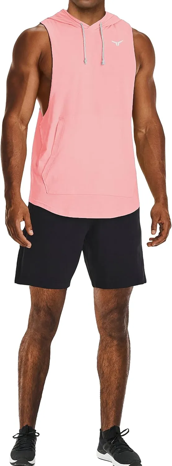Men's Icon Cut Off Workout Hoodies Gym Muscle Tank Shirts Sleeveless Training Hoodies