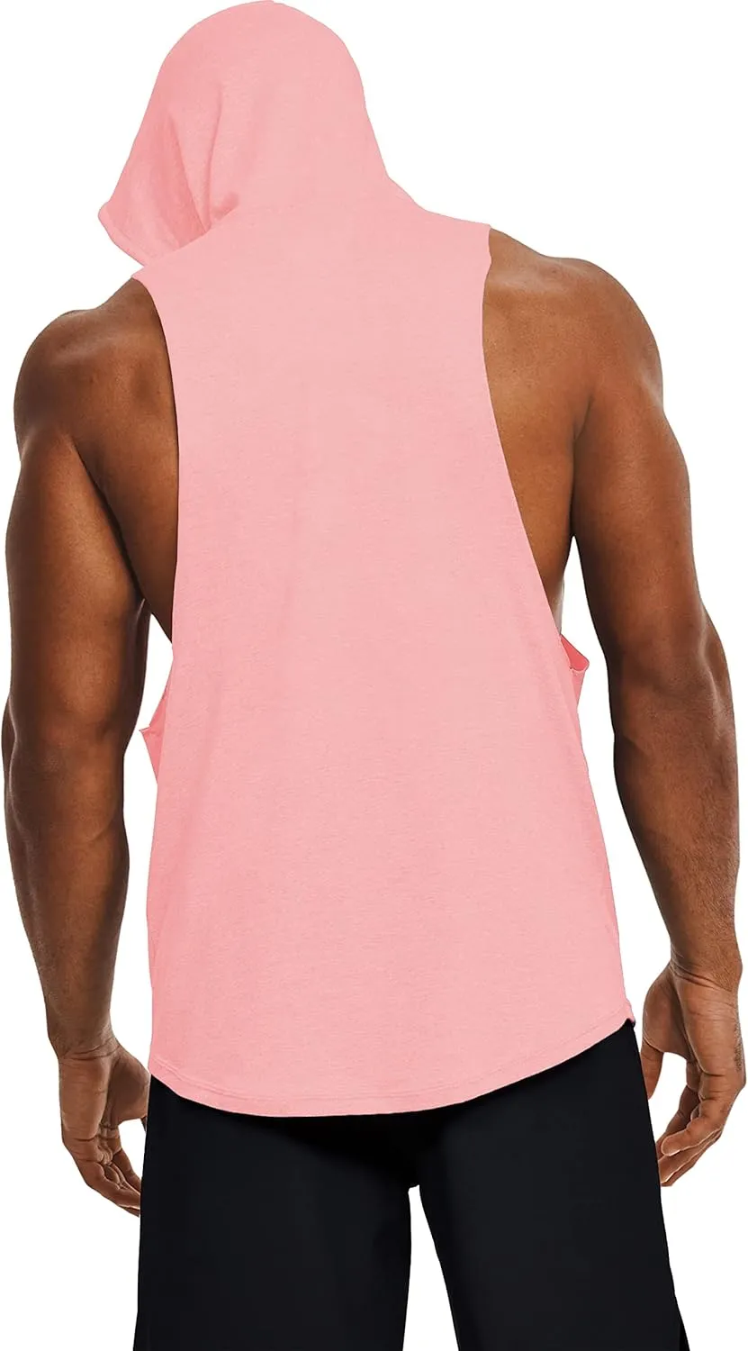 Men's Icon Cut Off Workout Hoodies Gym Muscle Tank Shirts Sleeveless Training Hoodies