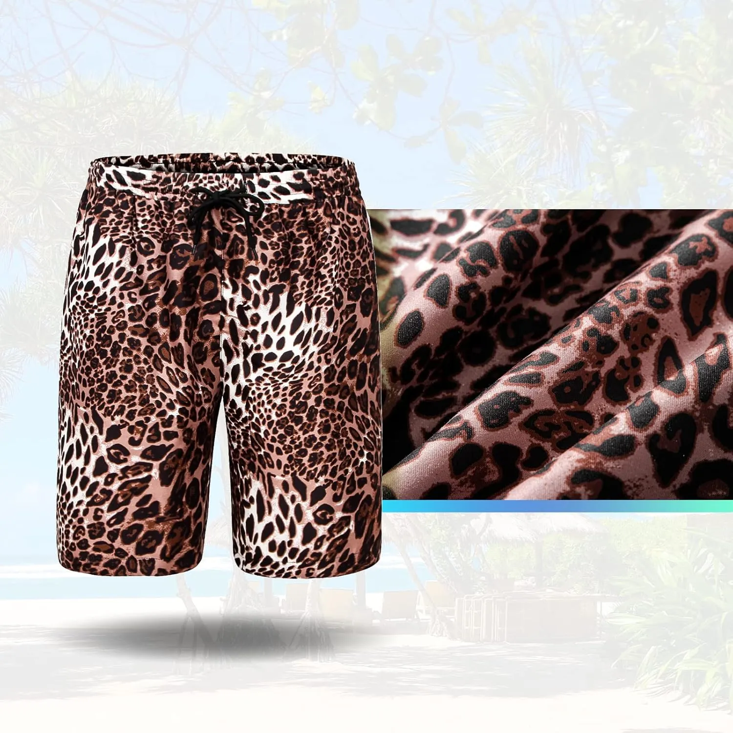Men's Swim Trunks Quick Dry Shorts Beach Surf Printed Board Shorts Swimwear Bathing Suits with Pockets