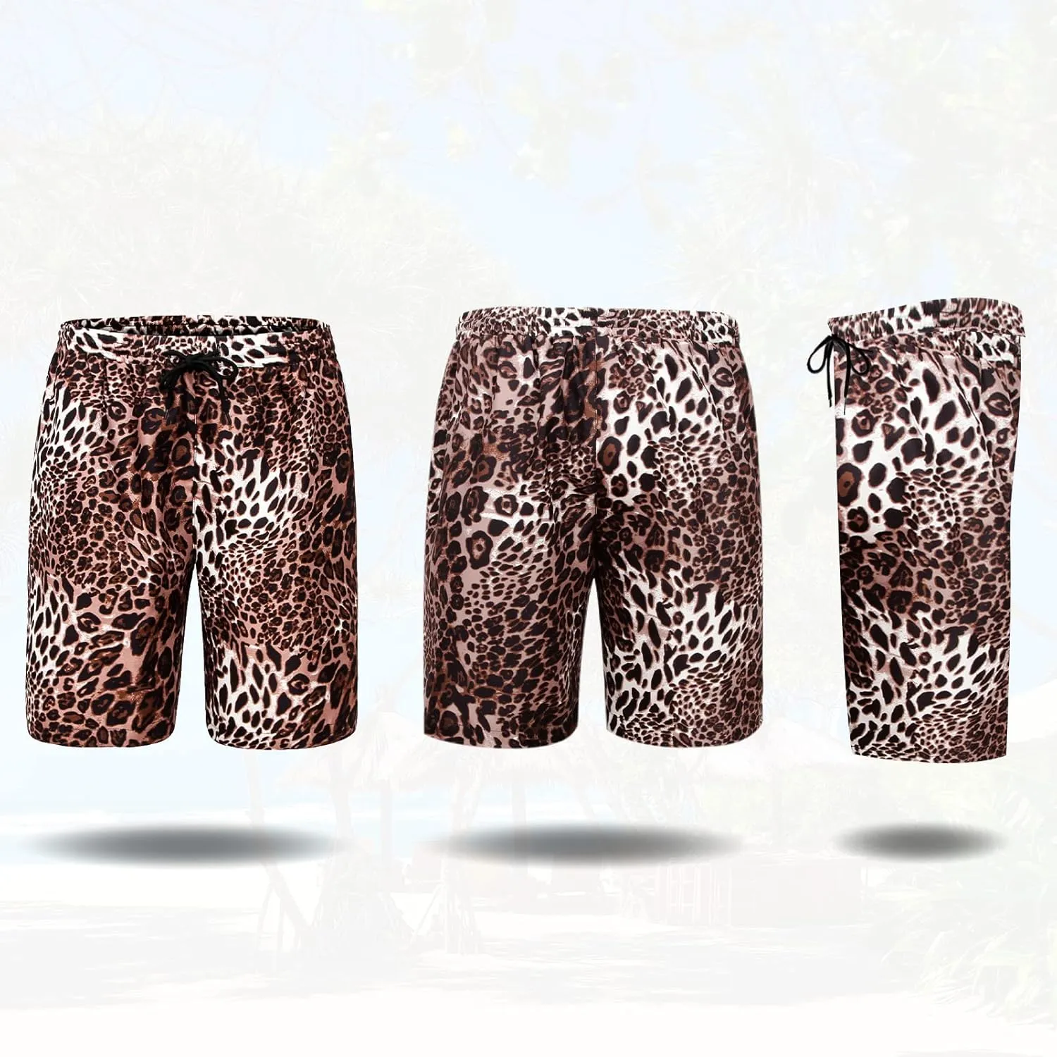 Men's Swim Trunks Quick Dry Shorts Beach Surf Printed Board Shorts Swimwear Bathing Suits with Pockets