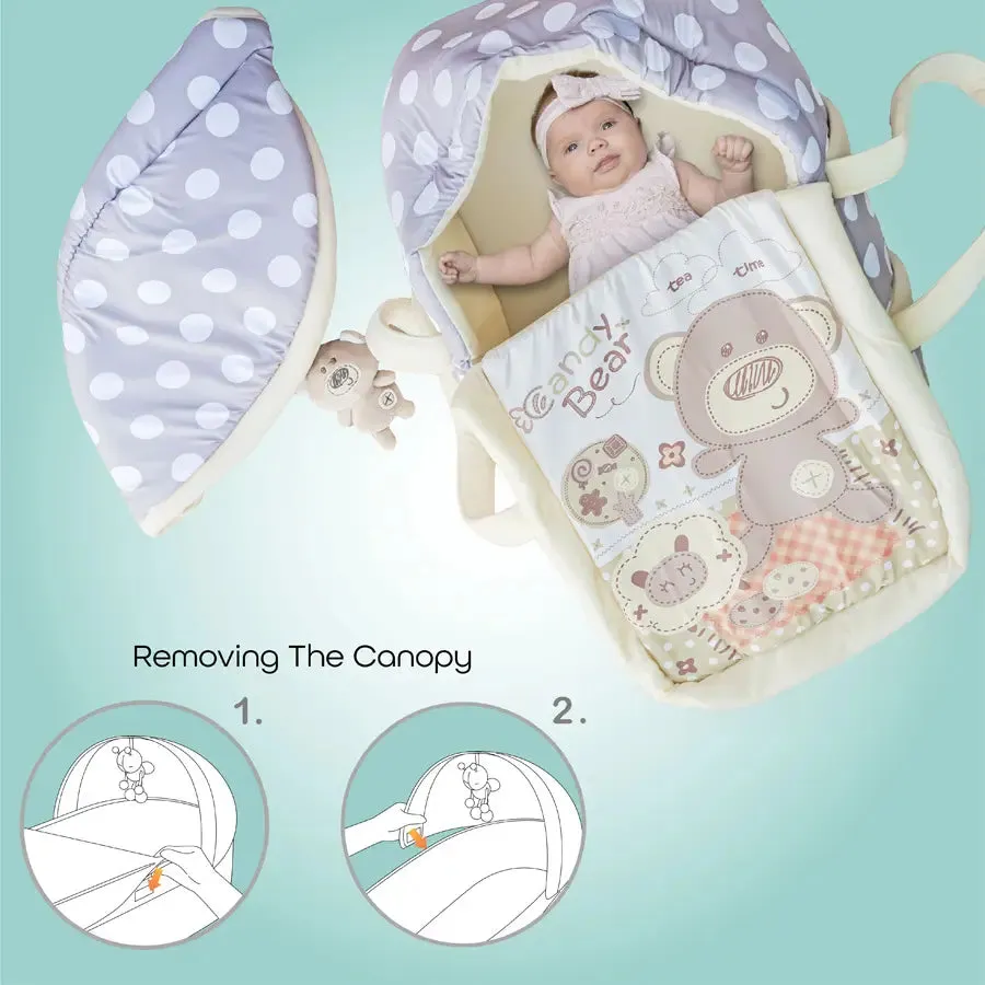 Moon Moses Basket, Travel Carrycot - Candy Bear