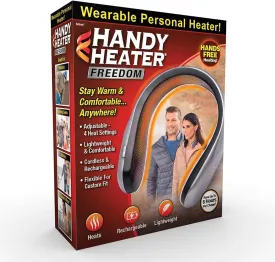 Ontel Handy Heater Freedom - Wearable Neck Heater for Cold Winters, 4 Heat Settings & Comfort-Heat Technology, Cordless Personal Heater for On-the-Go Heating, USB Rechargeable, 6 Hour Battery Life