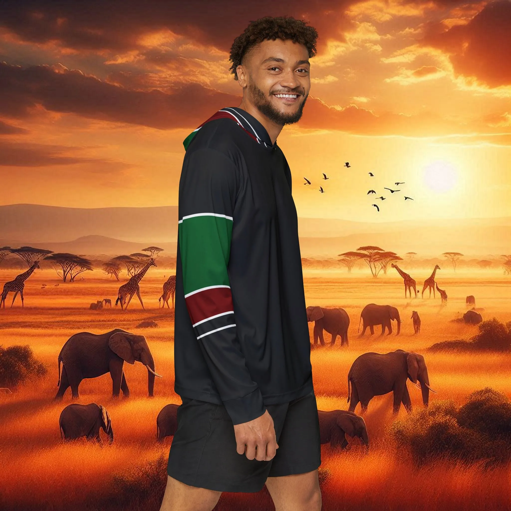 Performance Sports Hoodie for Men - Kenyan Design