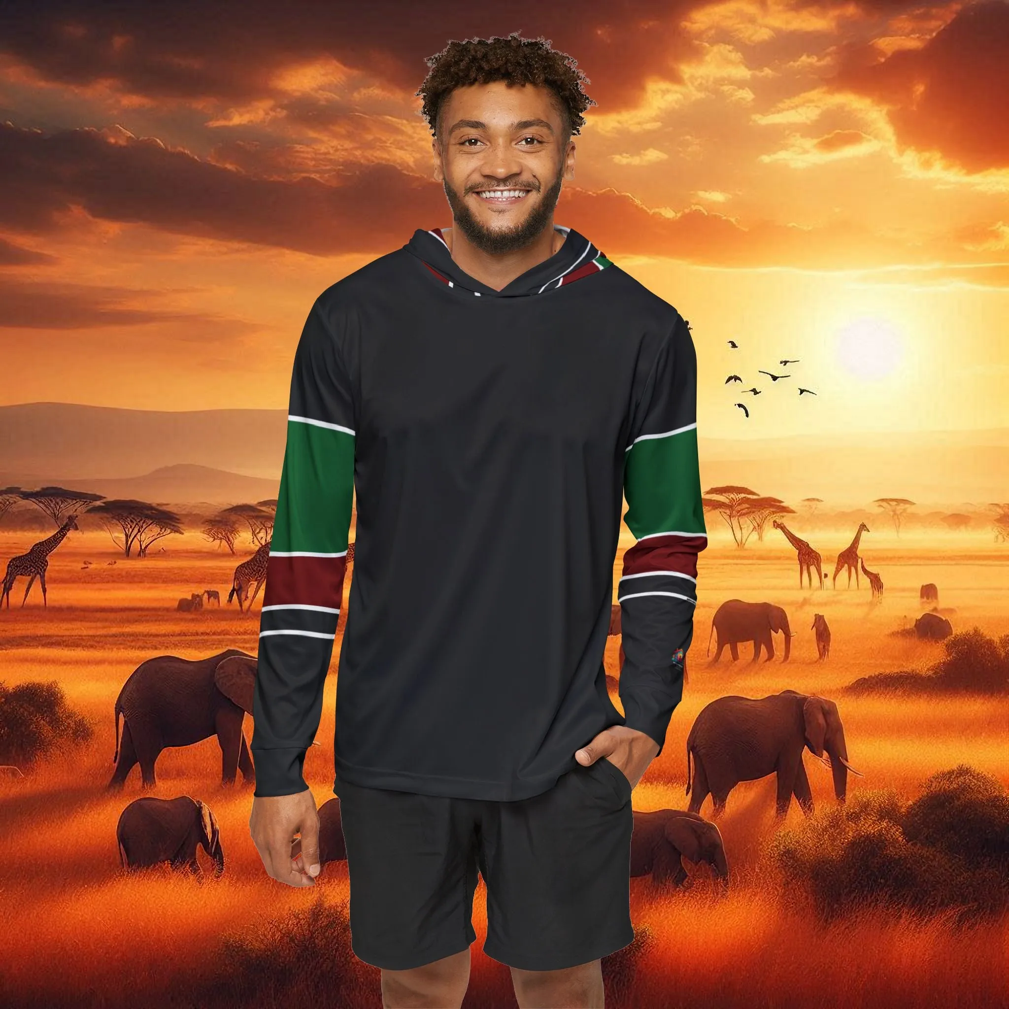 Performance Sports Hoodie for Men - Kenyan Design