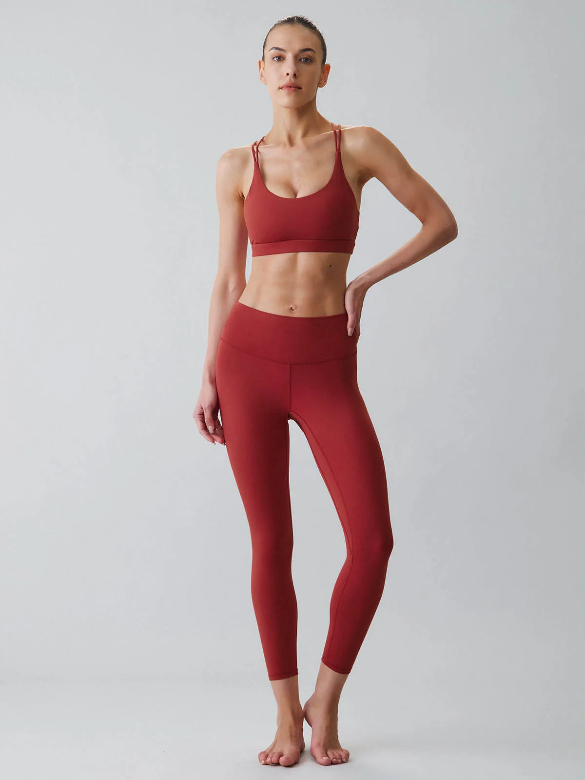 Red Double Cross Sports Bra - Light Support