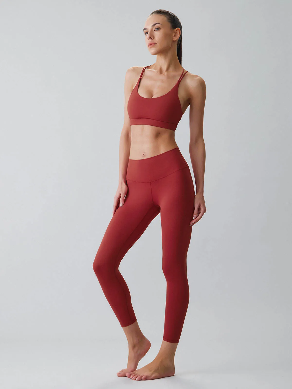 Red Double Cross Sports Bra - Light Support