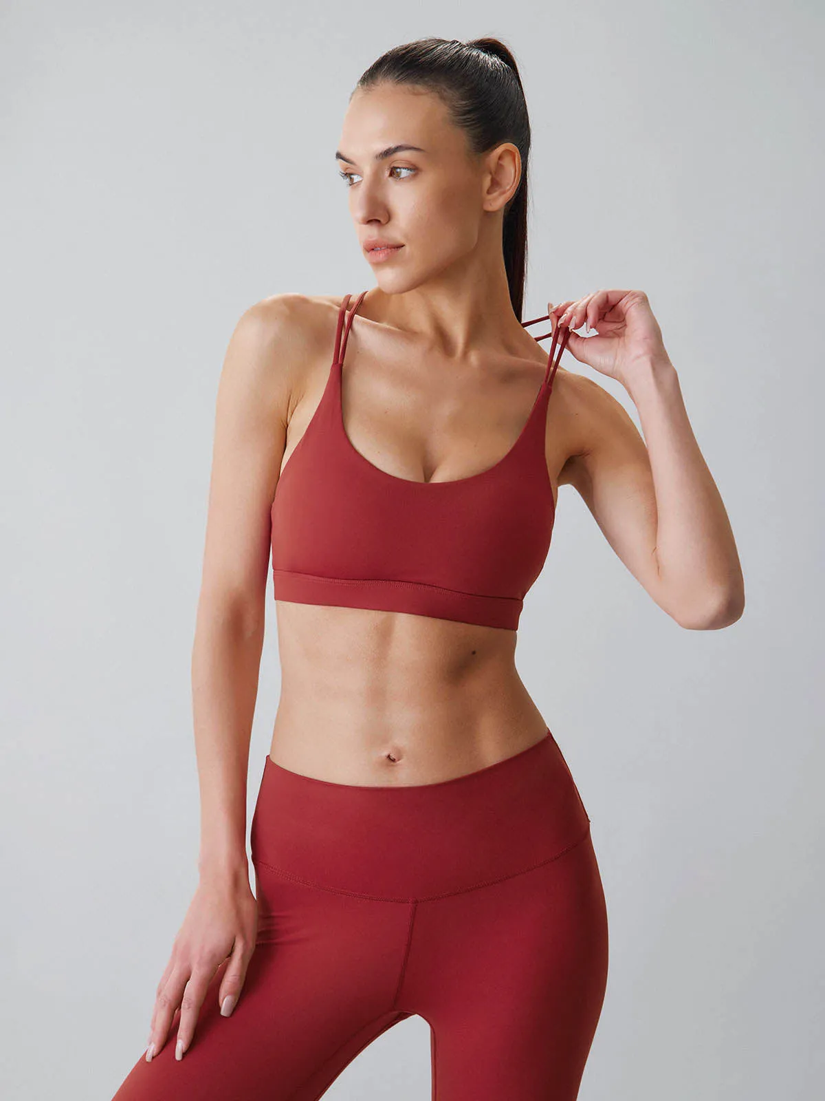 Red Double Cross Sports Bra - Light Support
