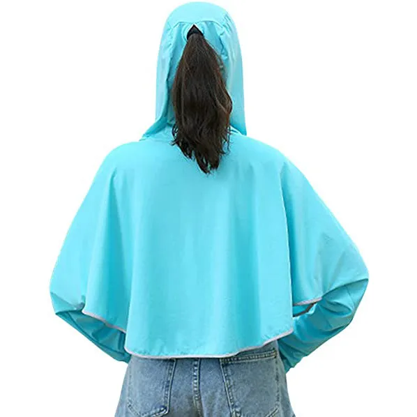 Sidiou Group Anniou Fashion Windbreaker Ice Silk Zip Long Sleeve Lightweight Jacket With Hat Face Shield Loose Quick Dry Sun-Protective Clothing