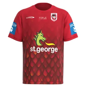 St George Illawarra Dragons 2023 Men's Warm Up Tee NRL Rugby League by Classic