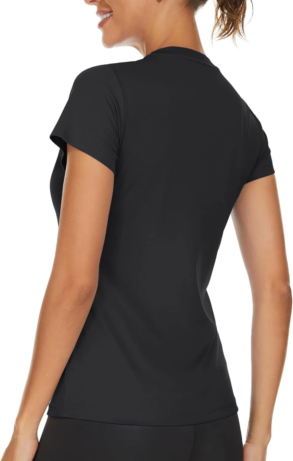 TACVASEN Workout Tops for Women UPF 50  Sun Protection V-Neck T Shirts Short Sleeve Quick Dry Athletic Running Shirts