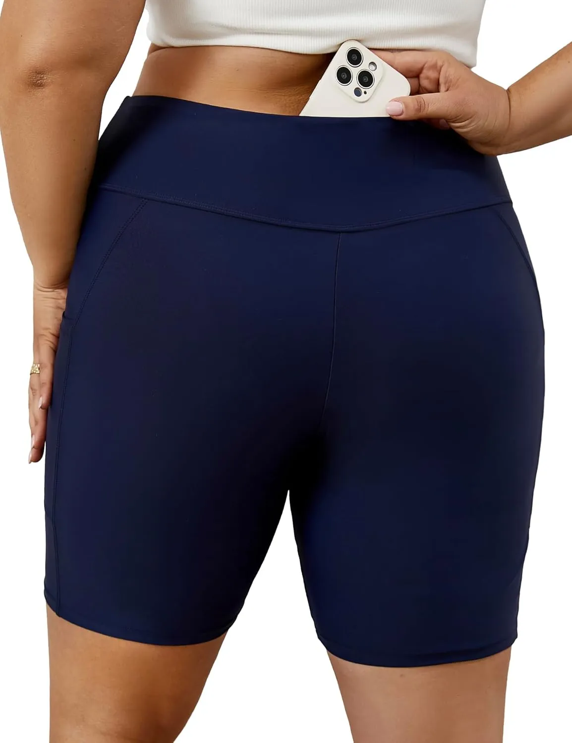Tournesol Women's Plus Size Swim Shorts High Waisted Bathing Suit Bottoms Swimsuit Tankini Board Shorts Bikini with Pocket