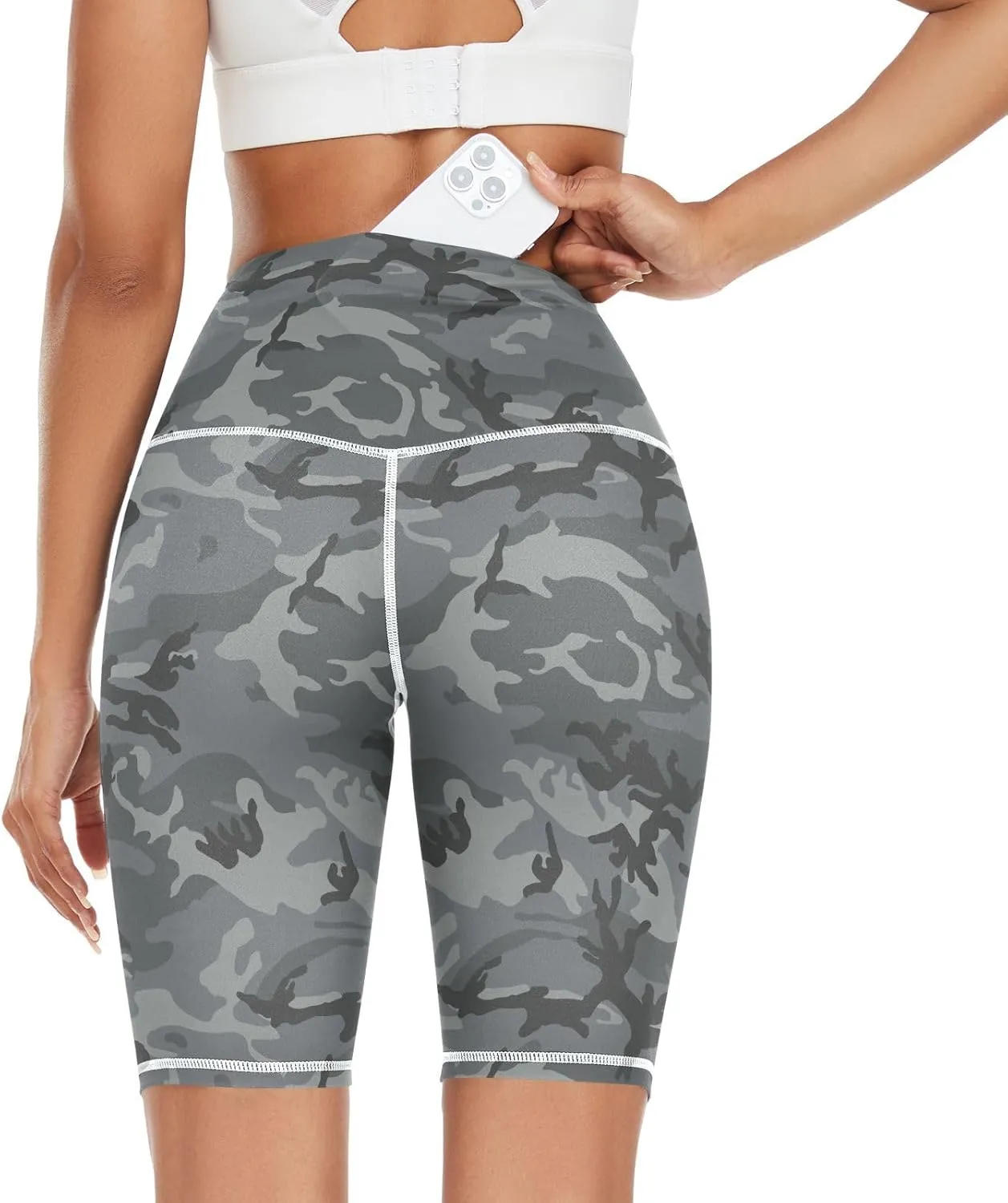 VKPSCHJ Women's Biker Shorts with Pocket High Waisted Yoga Workout Gym Running Shorts,Colorful Spiral Tummy Control Pants