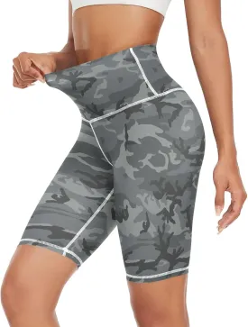 VKPSCHJ Women's Biker Shorts with Pocket High Waisted Yoga Workout Gym Running Shorts,Colorful Spiral Tummy Control Pants