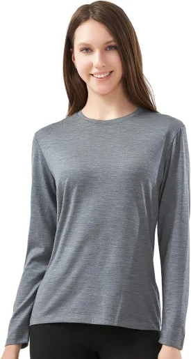Womens 100% Merino Wool Base Layer - Midweight Merino Wool Thermal Long Sleeve Shirts for Women Top, Ultra Comfort
