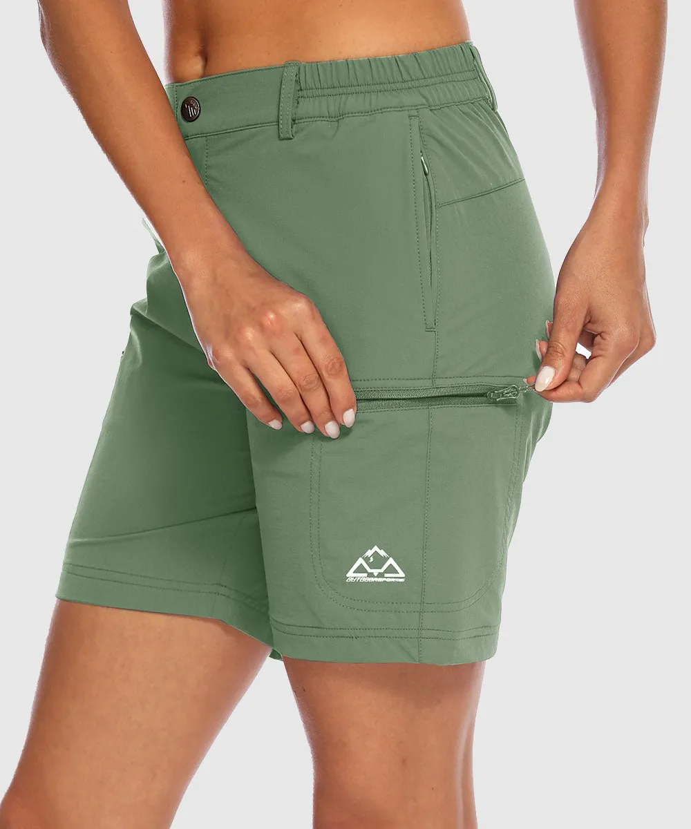Women's Quick Dry Lightweight Stretchy Cargo Shorts--Plus