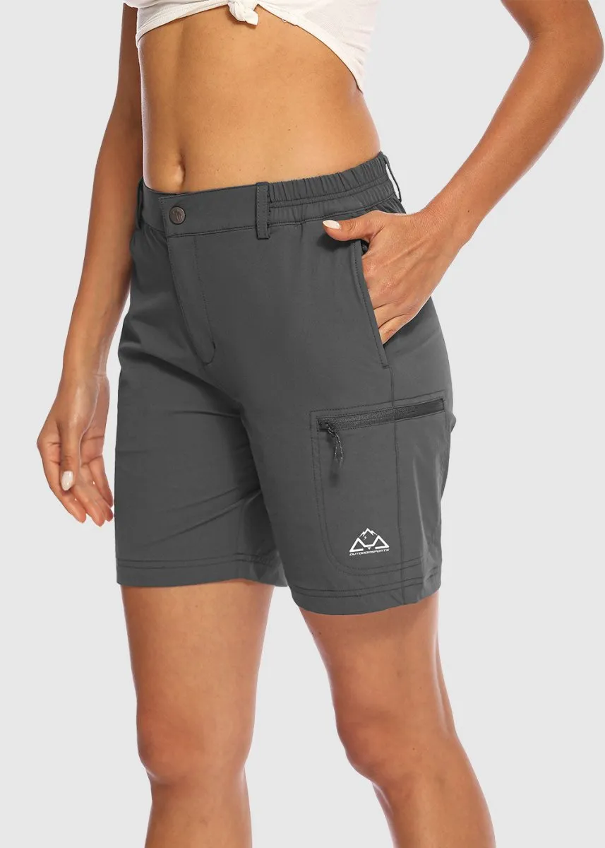 Women's Quick Dry Lightweight Stretchy Cargo Shorts--Plus