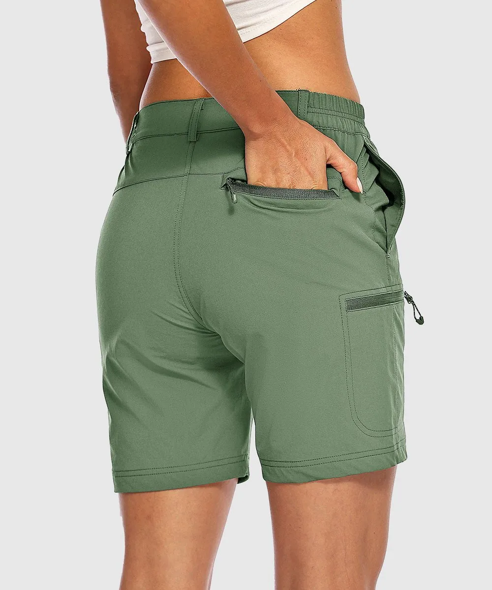 Women's Quick Dry Lightweight Stretchy Cargo Shorts--Plus