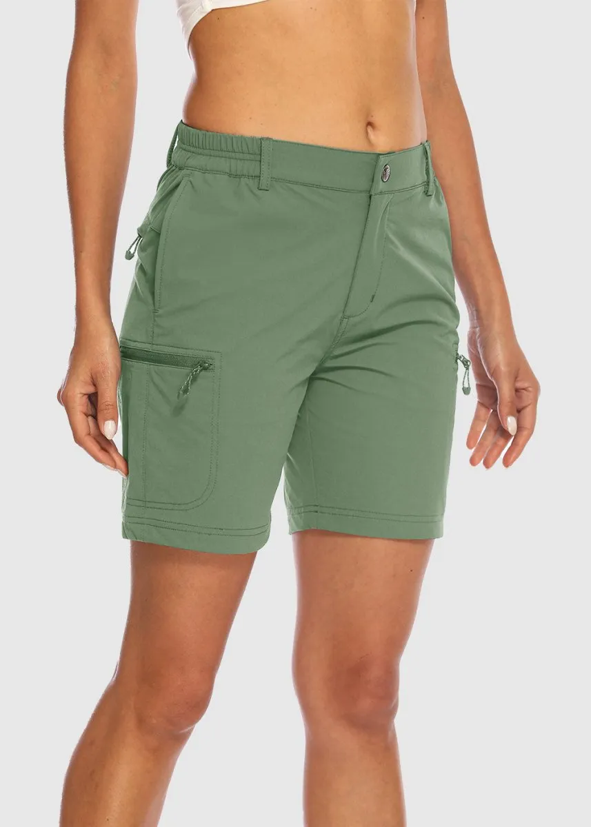 Women's Quick Dry Lightweight Stretchy Cargo Shorts--Plus