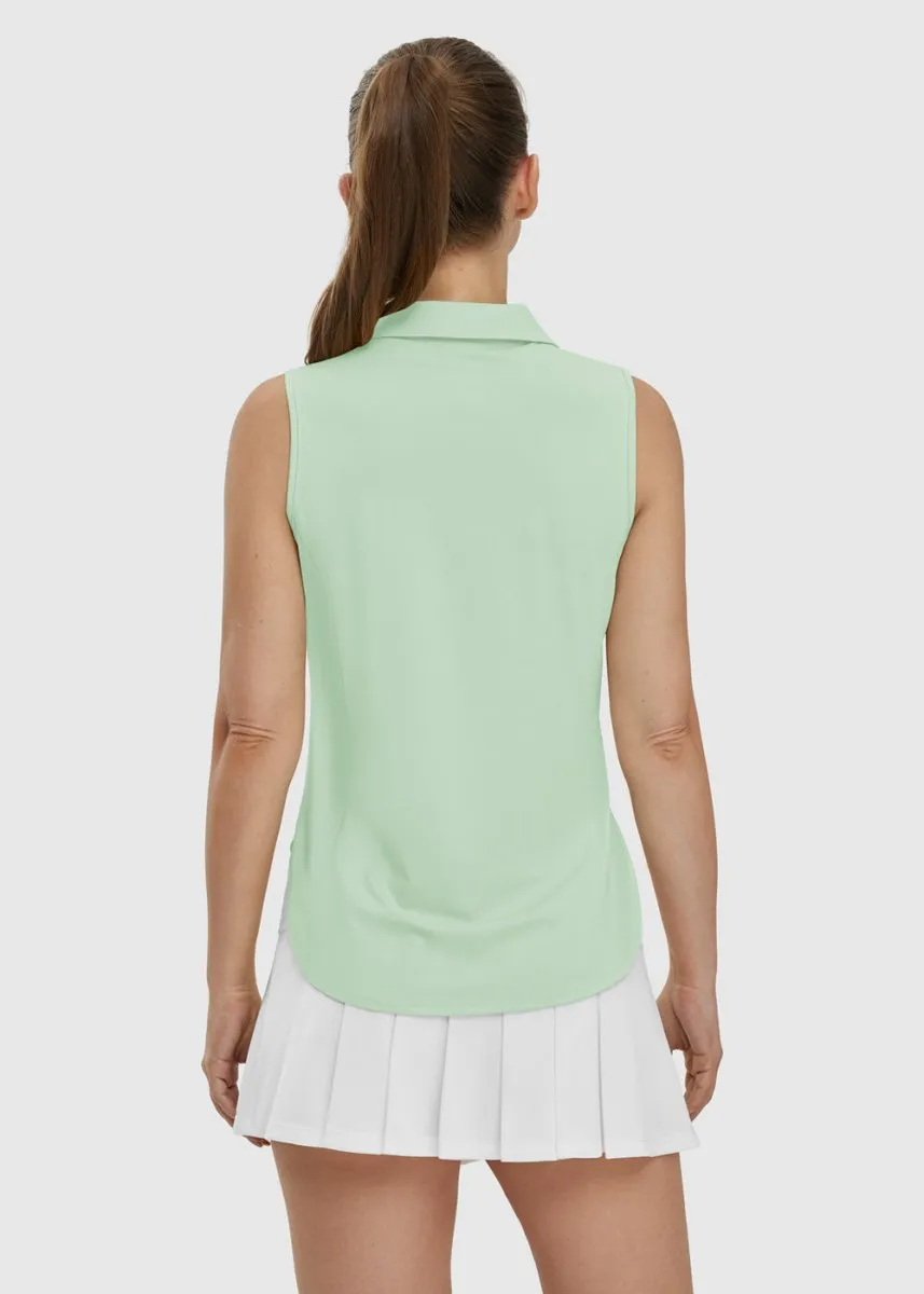 Women's UPF 50  V-Neck Sleeveless Polo Shirt