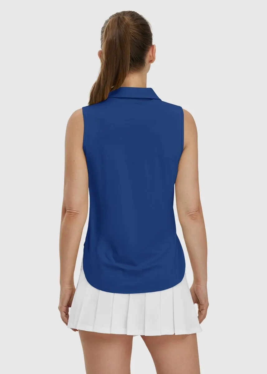 Women's UPF 50  V-Neck Sleeveless Polo Shirt