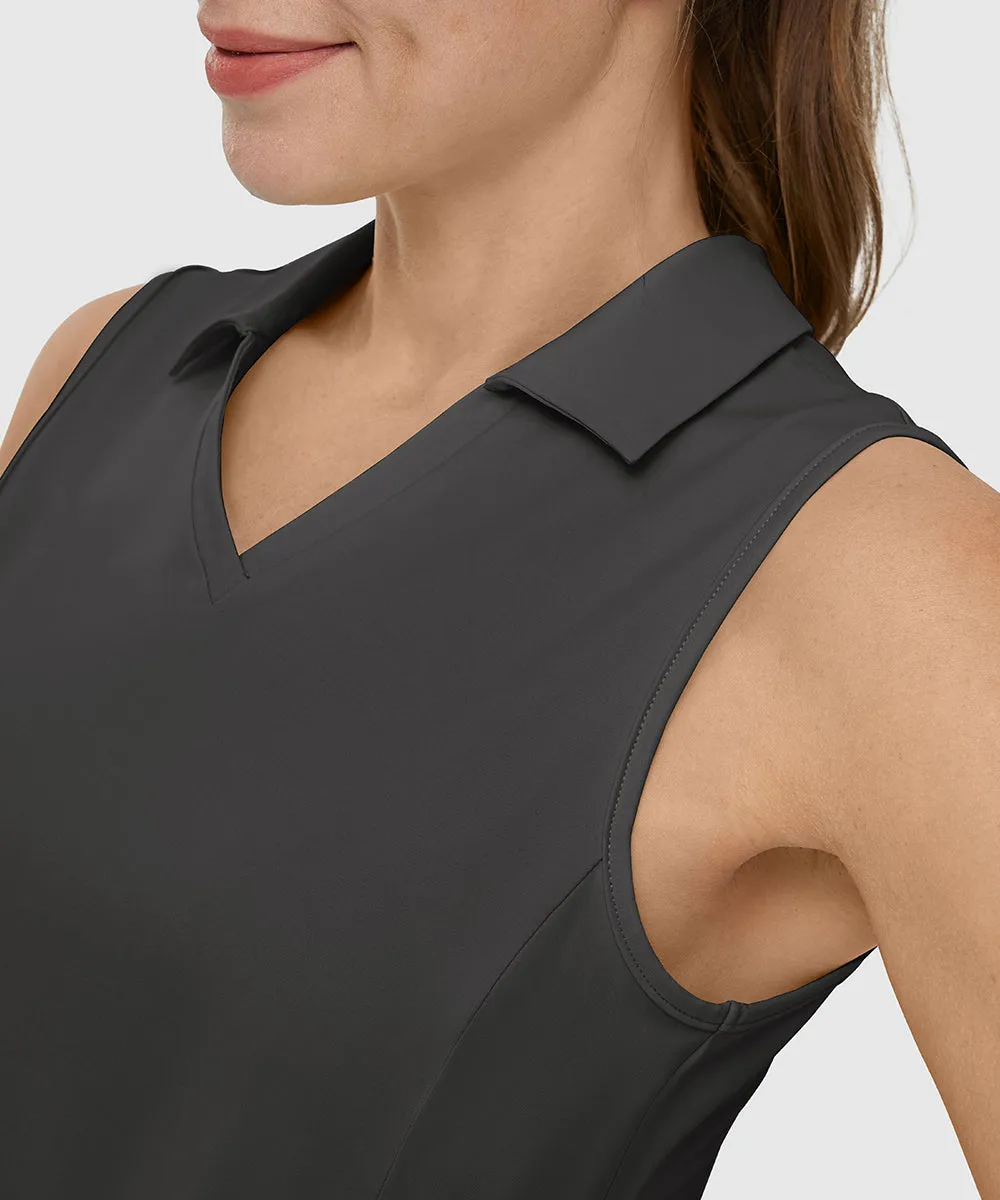 Women's UPF 50  V-Neck Sleeveless Polo Shirt