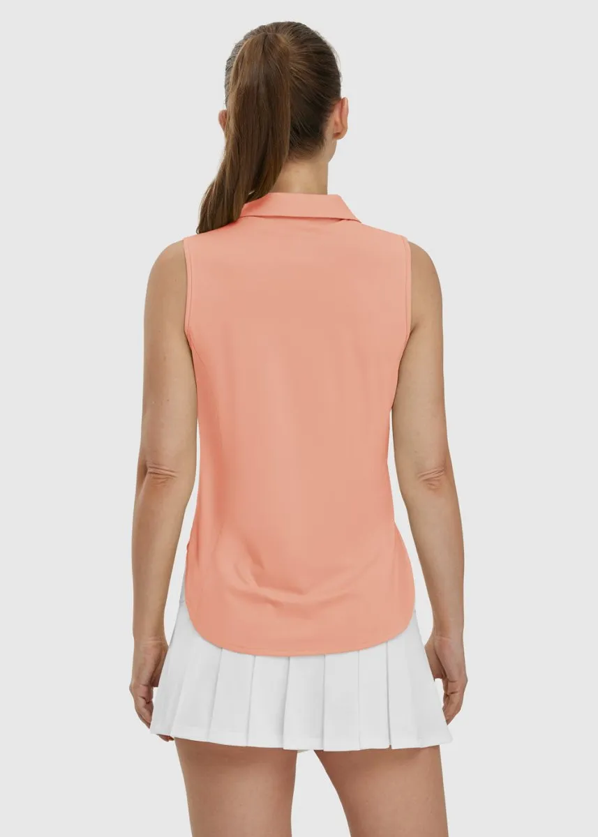 Women's UPF 50  V-Neck Sleeveless Polo Shirt