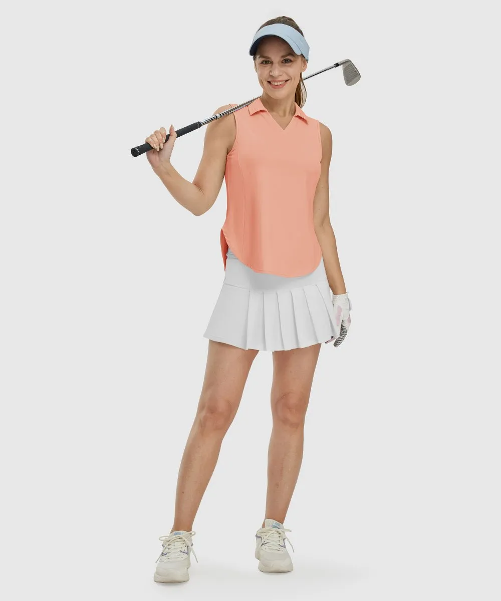 Women's UPF 50  V-Neck Sleeveless Polo Shirt