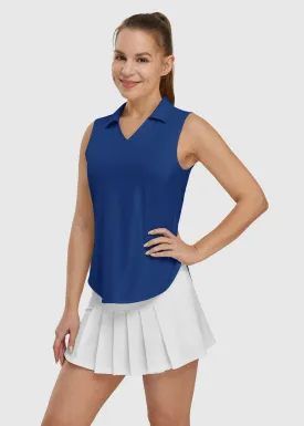 Women's UPF 50  V-Neck Sleeveless Polo Shirt