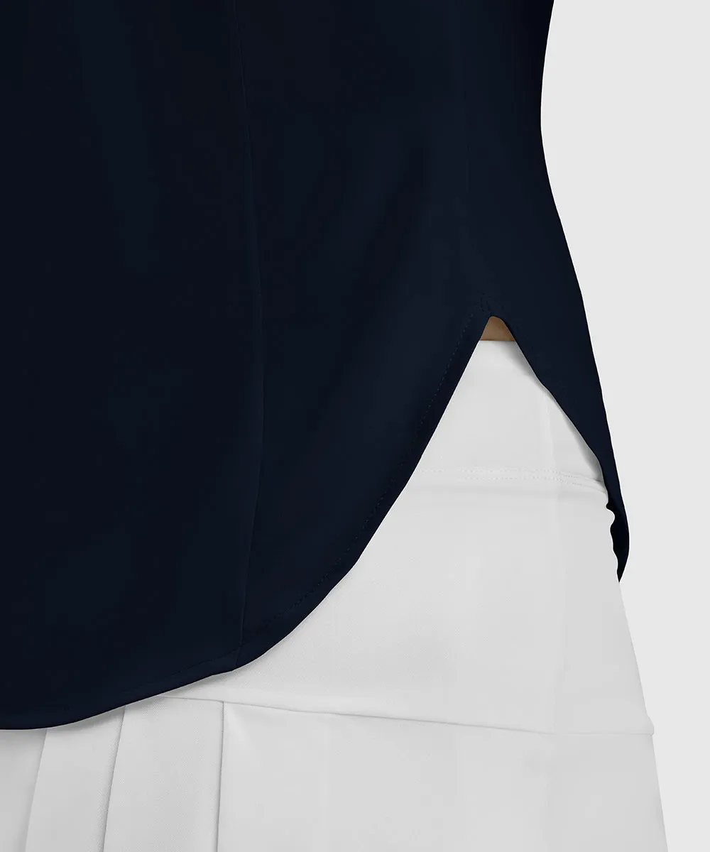 Women's UPF 50  V-Neck Sleeveless Polo Shirt