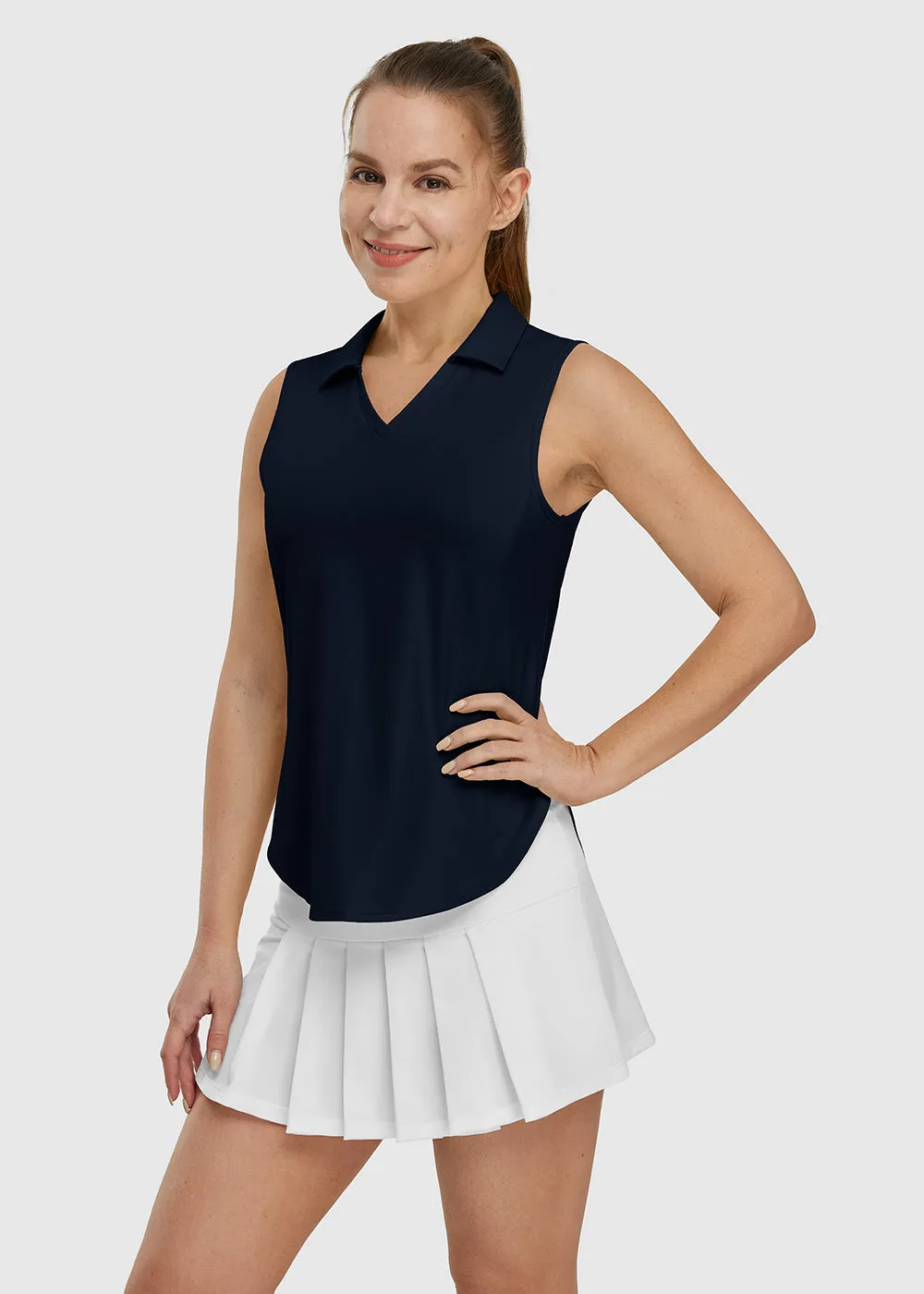 Women's UPF 50  V-Neck Sleeveless Polo Shirt