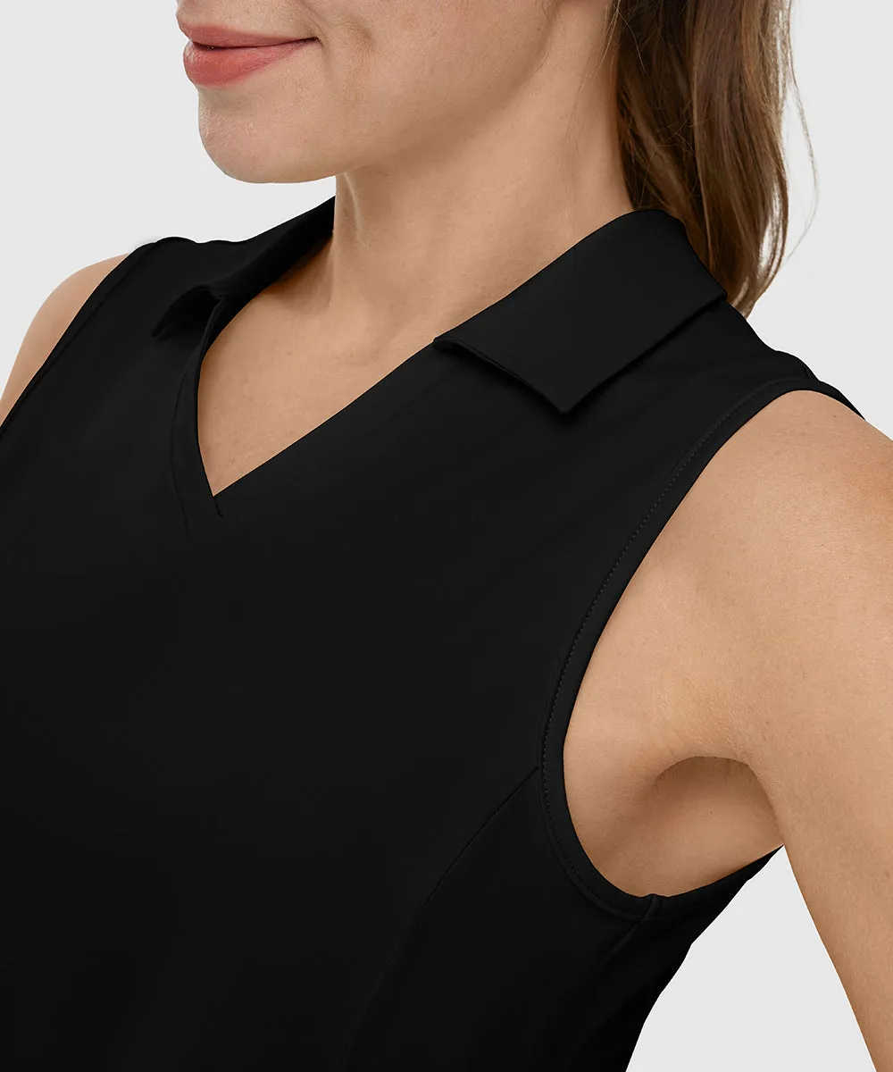 Women's UPF 50  V-Neck Sleeveless Polo Shirt