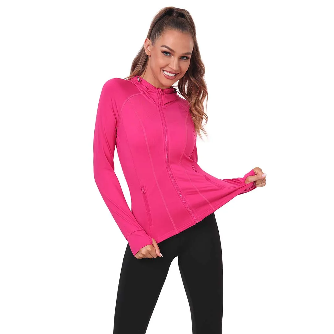 Women's Zip Jacket Hooded Running Sportswear