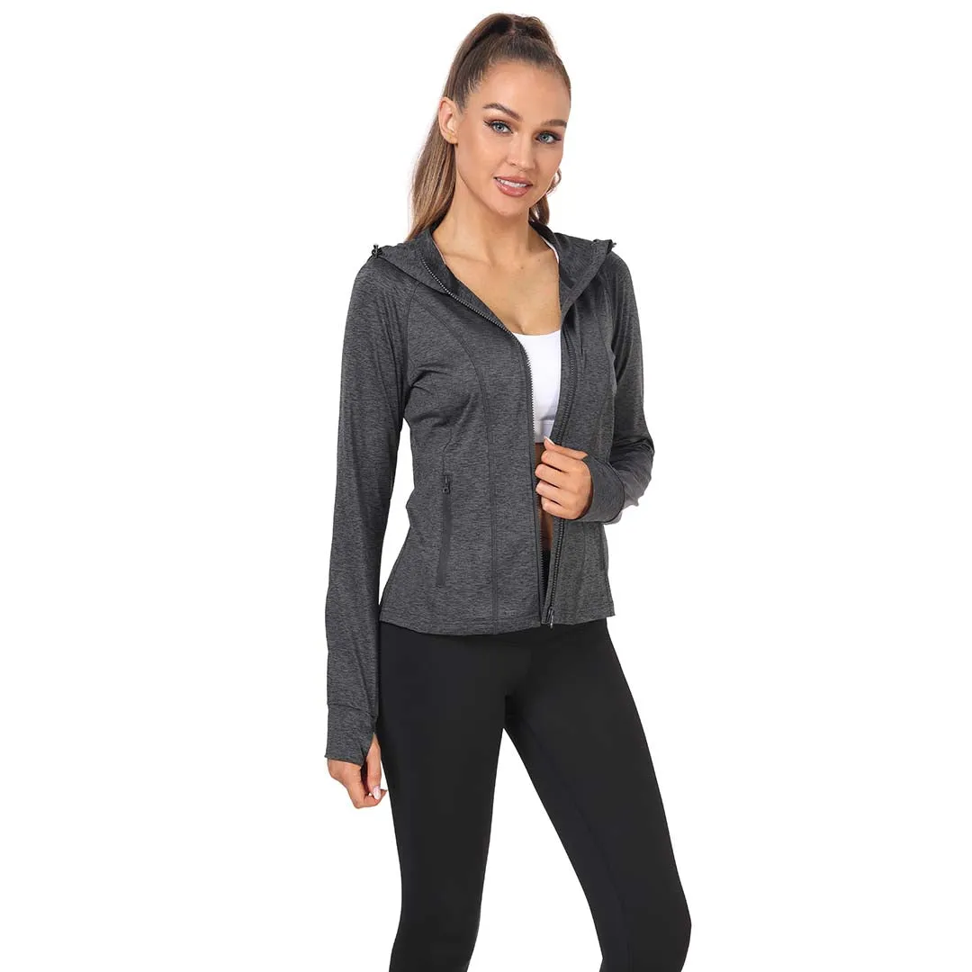 Women's Zip Jacket Hooded Running Sportswear