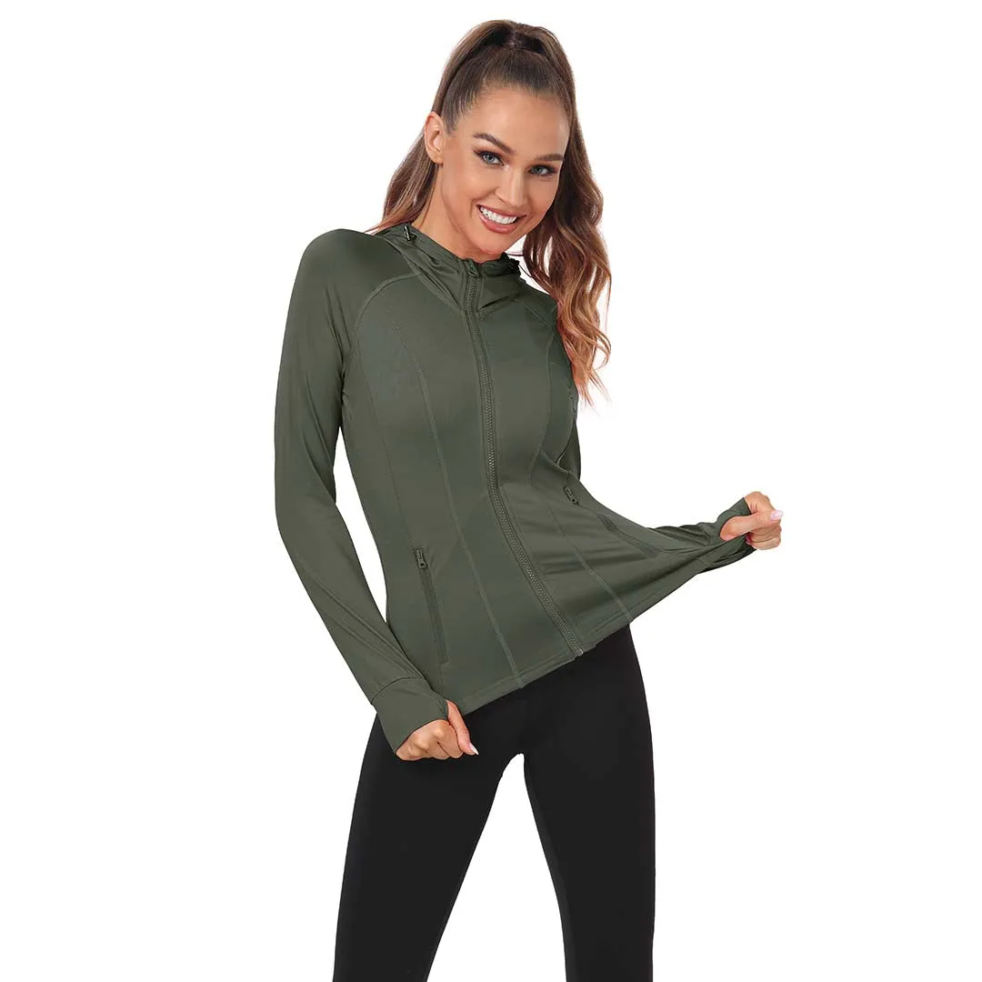 Women's Zip Jacket Hooded Running Sportswear