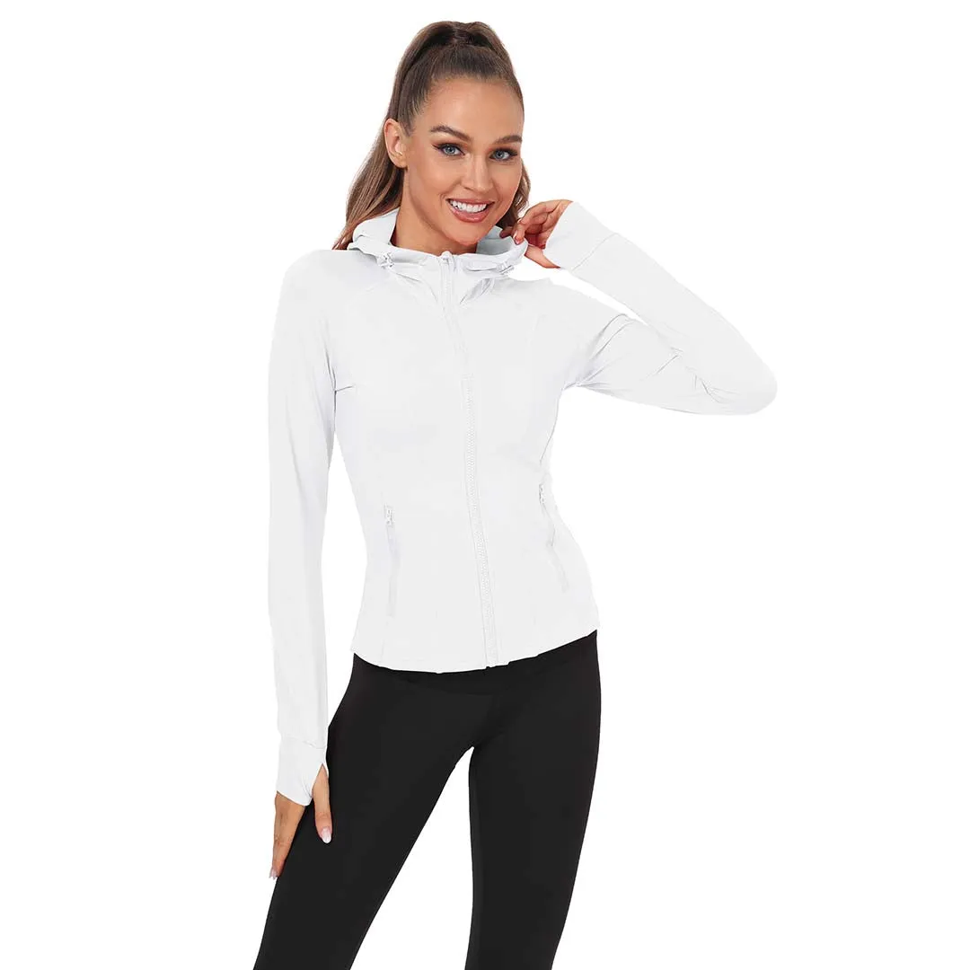 Women's Zip Jacket Hooded Running Sportswear