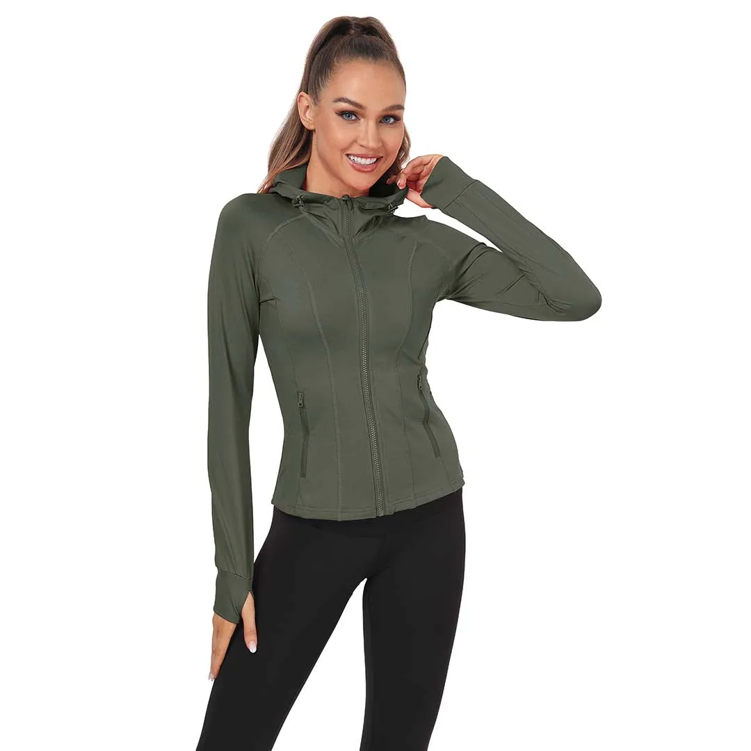 Women's Zip Jacket Hooded Running Sportswear