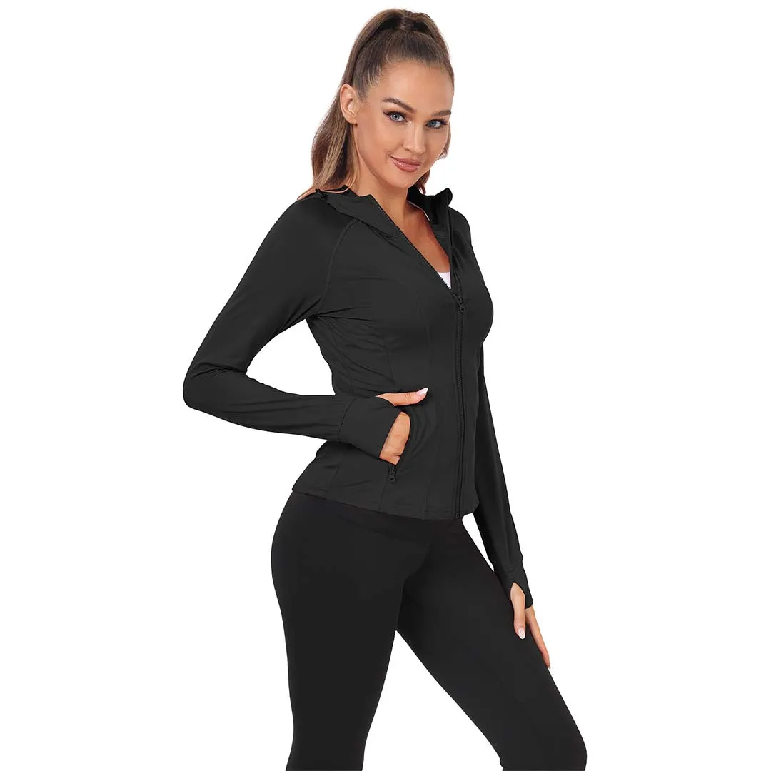 Women's Zip Jacket Hooded Running Sportswear