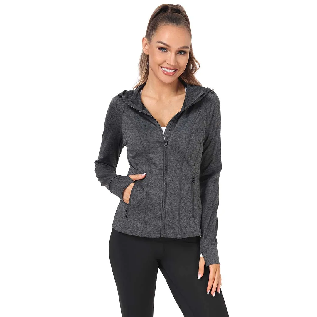 Women's Zip Jacket Hooded Running Sportswear