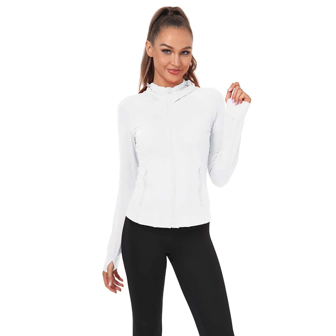 Women's Zip Jacket Hooded Running Sportswear
