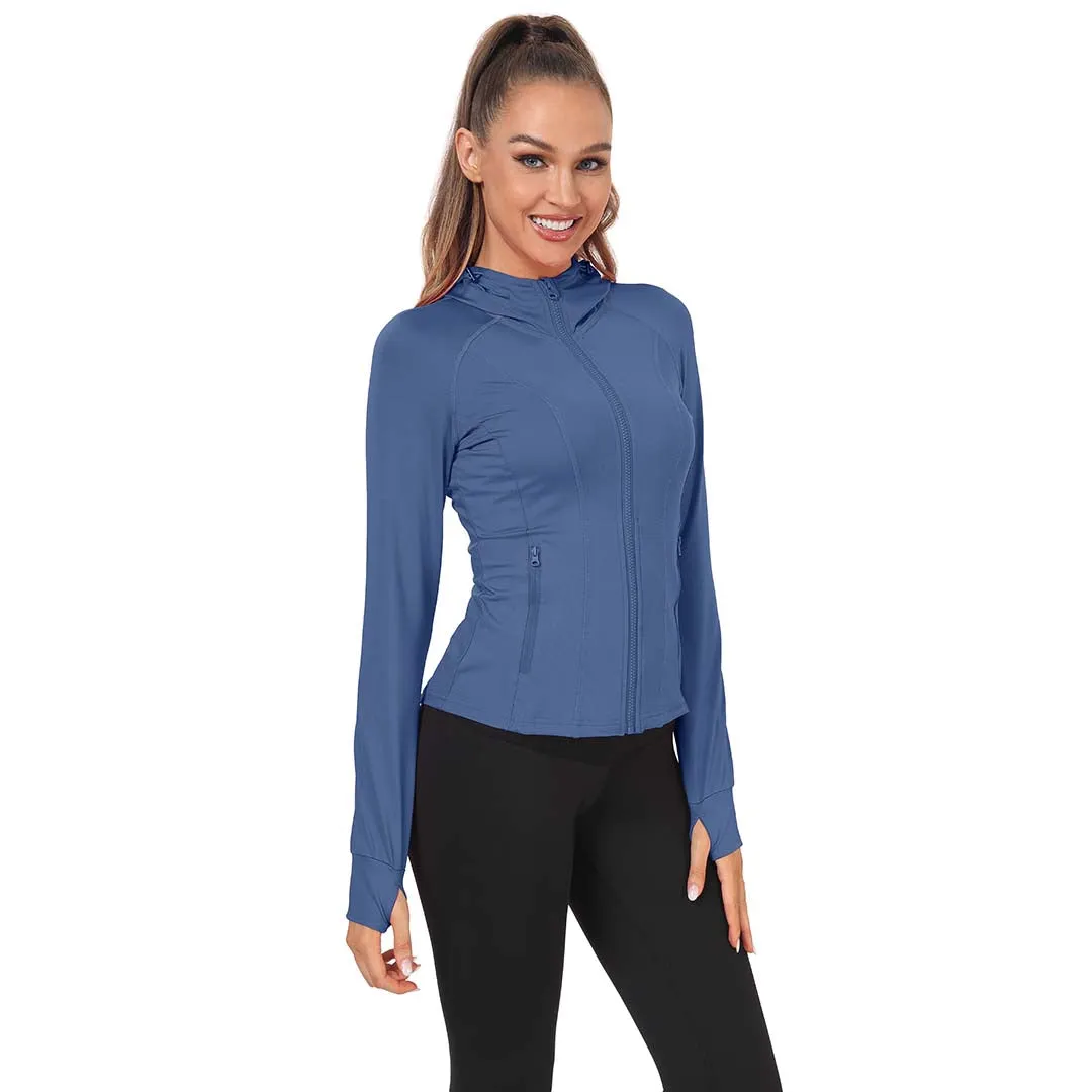 Women's Zip Jacket Hooded Running Sportswear