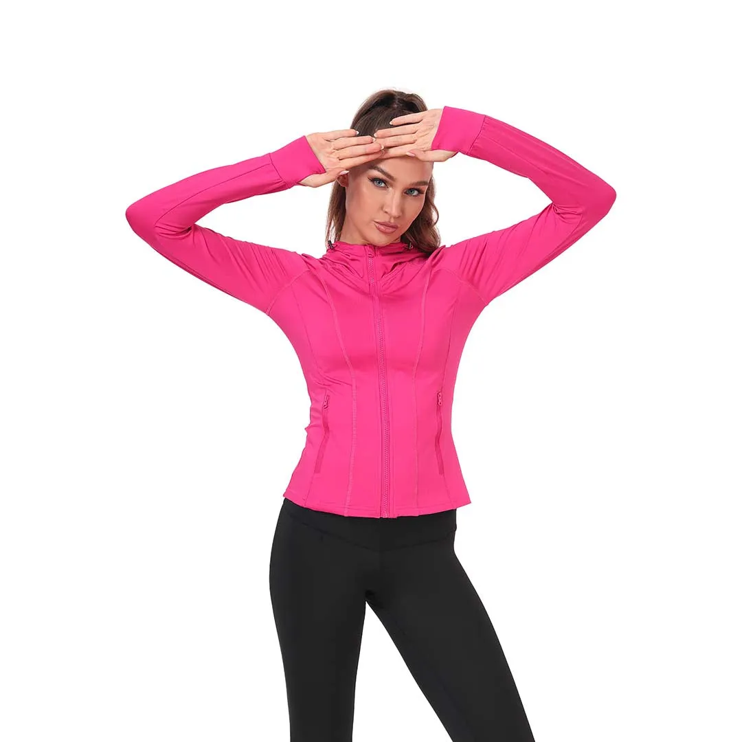 Women's Zip Jacket Hooded Running Sportswear