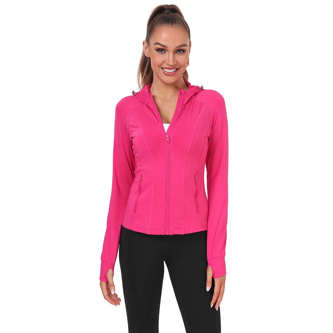 Women's Zip Jacket Hooded Running Sportswear