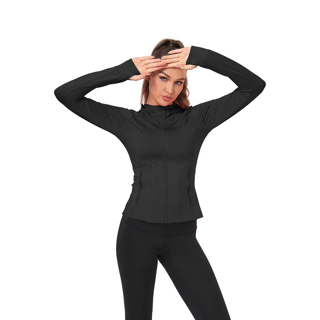 Women's Zip Jacket Hooded Running Sportswear