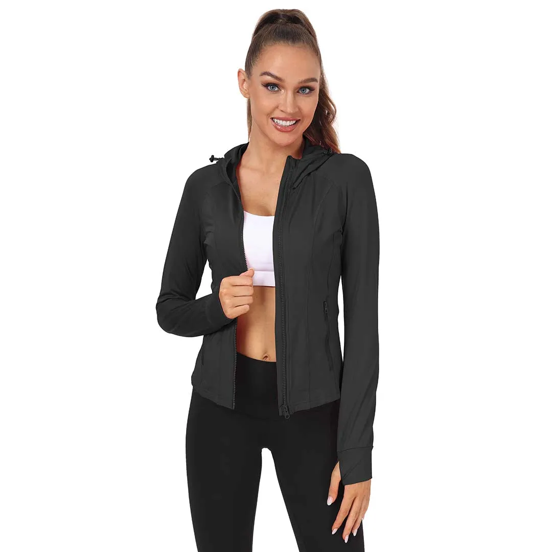 Women's Zip Jacket Hooded Running Sportswear