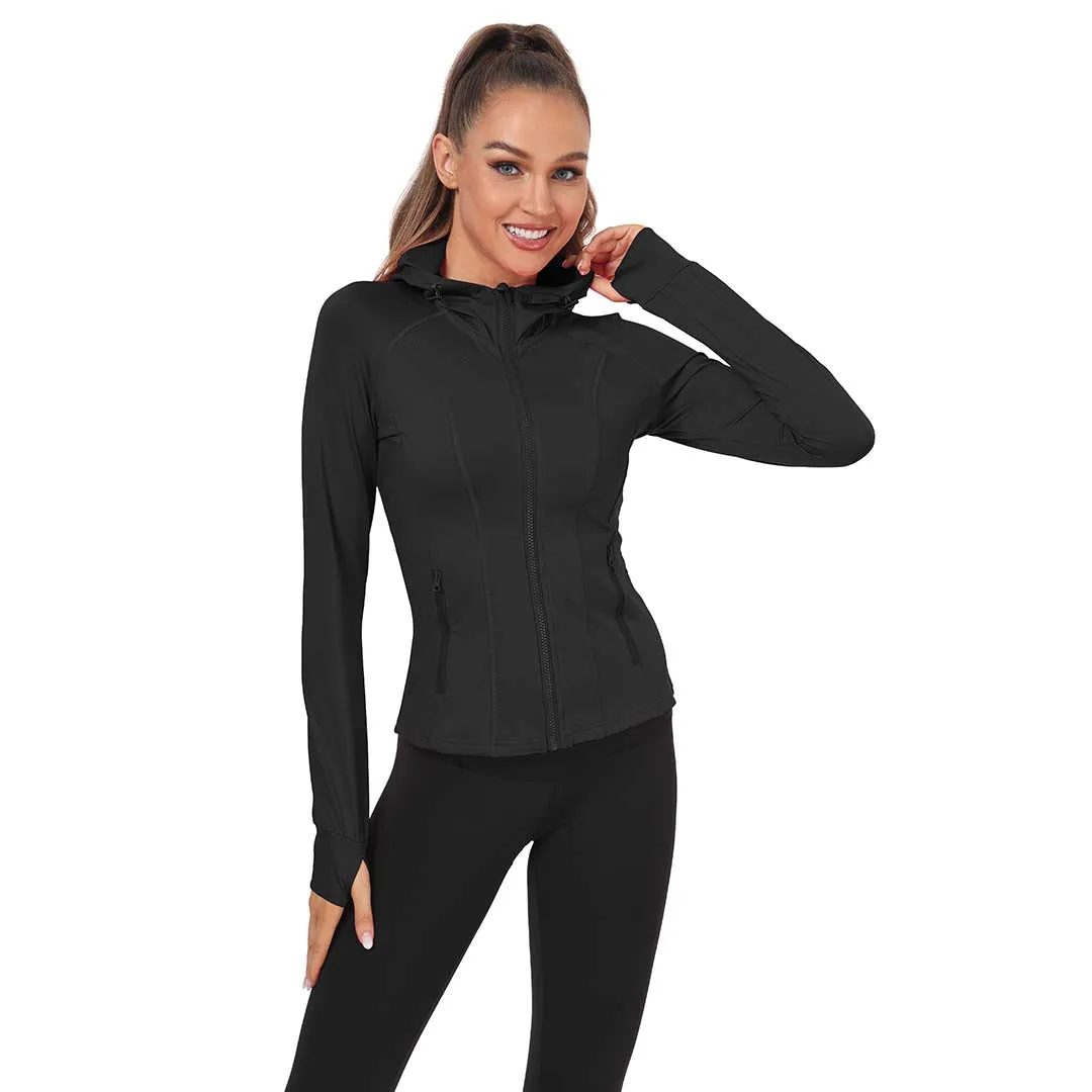 Women's Zip Jacket Hooded Running Sportswear